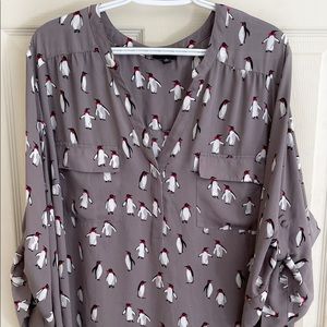 Torrid plus size penguin blouse
